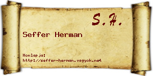 Seffer Herman névjegykártya